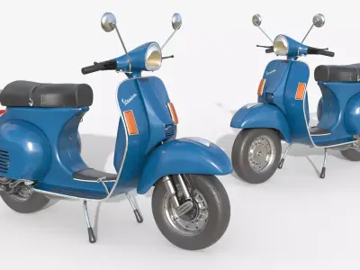 Blue Vespa PX Classic Scooter  3D model