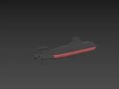 submarine 3D model 9
