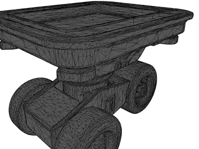 Red Industrial Rolling Work Seat 3D model