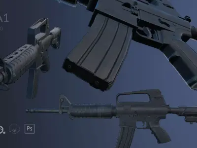 M4A1 assault rifle 3D model