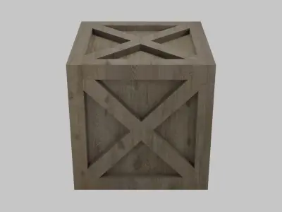 Low Poly Wooden Crate 2 Low-poly 3D model
