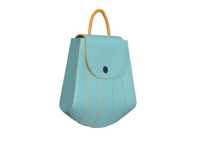 Sky blue Leather Flap Bag 3D model
