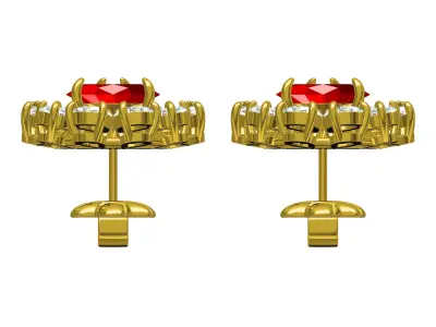 Antique Pear Diamond Cluster Earring 3D print model