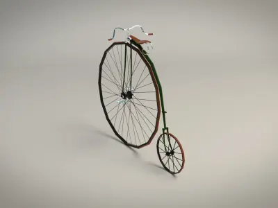 Low Poly Antique Bike Low-poly 3D model