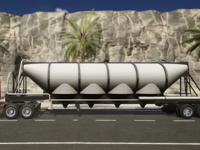 Semi Truck Trailer 07 - Bulk Commodity trailer Low-poly 3D model