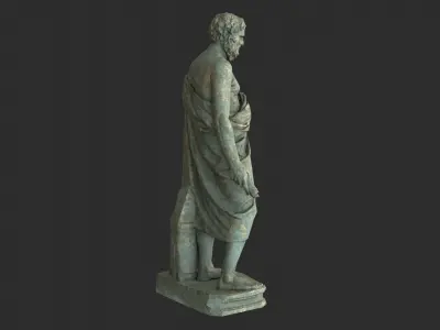 Greek Man Statue - Bronze Low-poly 3D model