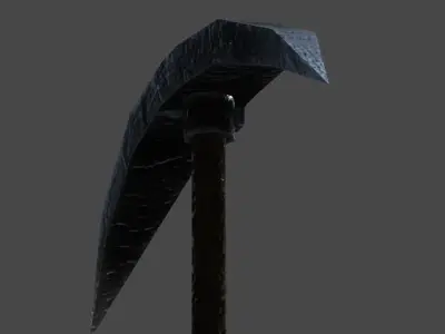 picax1 mountain with axe Low-poly 3D model