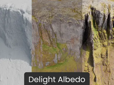 Cliff Mountain Slope - 3D PBR Model 3D model