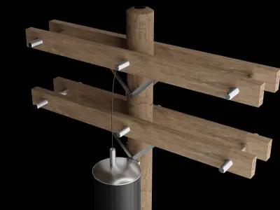 Telephone Poles Low-poly 3D model