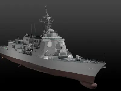 JMSDF Atago class guild missile destroyer 3D model