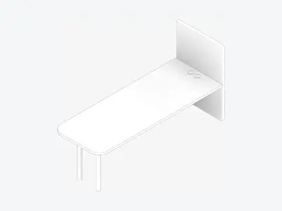 Furniture - Panel - Contemporary - Flame - Sofa Low-poly 3D model
