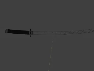 KATANA samurai sword Low-poly 3D model 5
