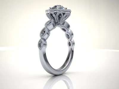 Antique Halo Ring 3D model