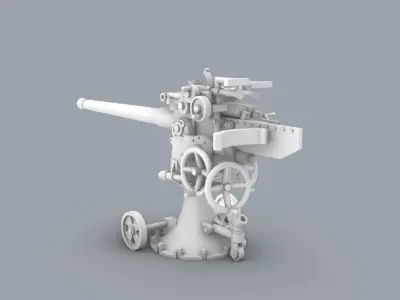 Skoda 7cm K10 Low-poly 3D model