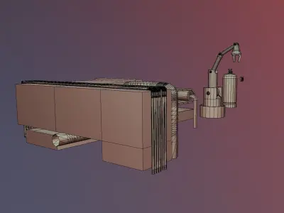 Low Poly Stylized Factory Low-poly 3D model