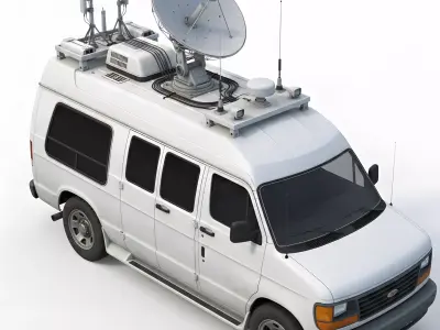 Realistic Satellite Communication Van 3D Model 3d model Low-poly 3D model