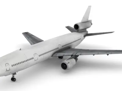 Douglas DC-10 Low-poly 3D model
