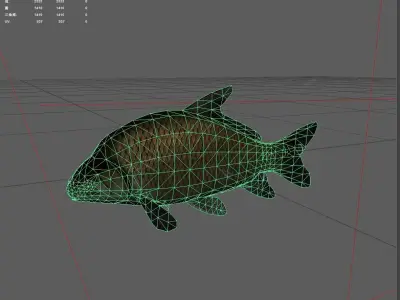 Carp fish Low-poly 3D model