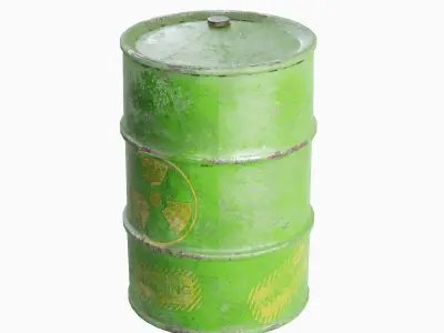 Nuclear Barrel 02 Low-poly 3D model