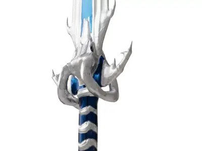 Sword Low-poly 3D model 9