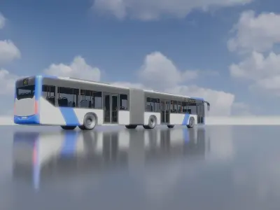 City Bus Blue 18200m Low-poly 3D model
