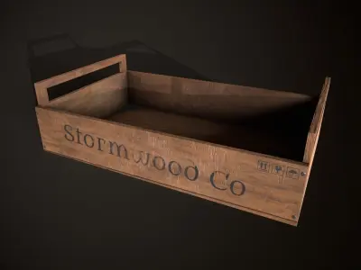 Wooden Crate-4 Low-poly 3D model