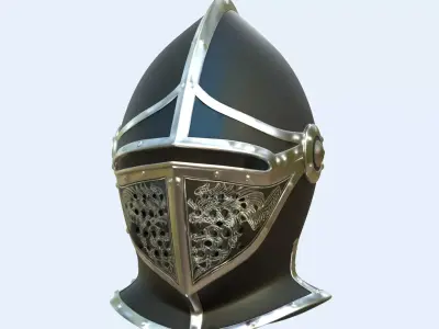 Knight Helmet HM-1 Low-poly 3D model