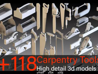 118 Carpentry Tools- Kitbash- High detail 3d models 3D model