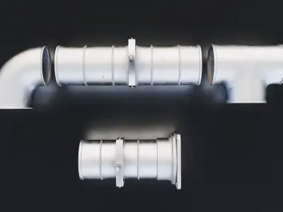 Industrial Air Vent Duct Set Low-poly 3D model