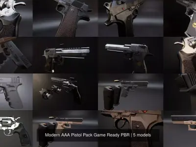 Modern AAA Pistol Pack Game Ready PBR