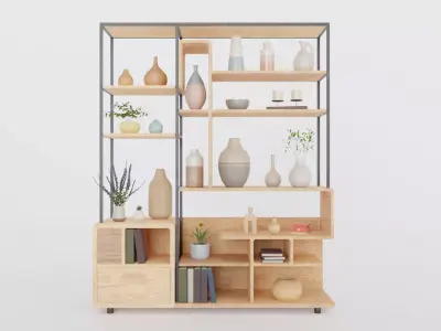 Collection 36 Decorative Interior Objects and Furniture Shelves 3D Model Pack