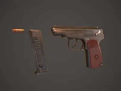 Makarov pistol Low-poly 3D model purchase