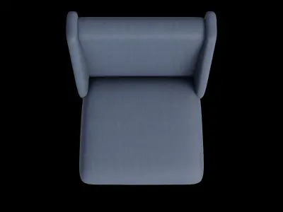 Blue Modern Counter Stool Low-poly 3D model