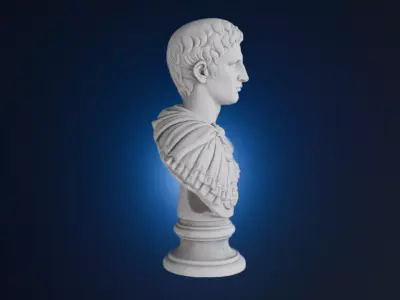Augustus Bust 3 Versions Low-poly 3D model