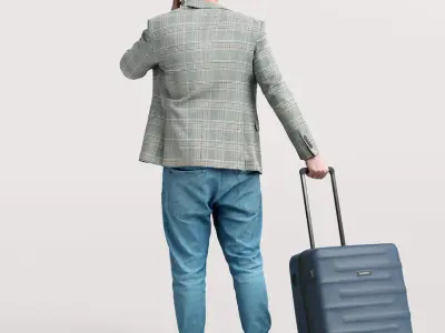 Humano Traveling Man with suitcase 2206-1 3D model