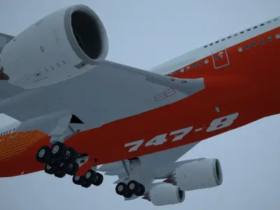 Lowpoly Boeing747-8 boeing flying in sky Low-poly 3D model