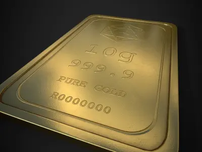 Gold Bar 10g Low-poly 3D model