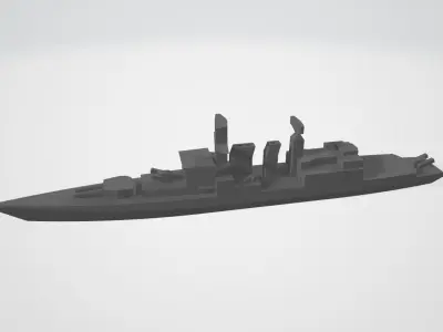 Alistair class guided missile destroyer 3D print model