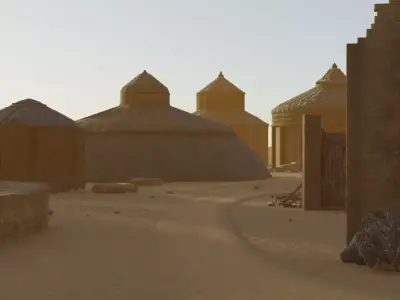 Desert Village Layout 3D model
