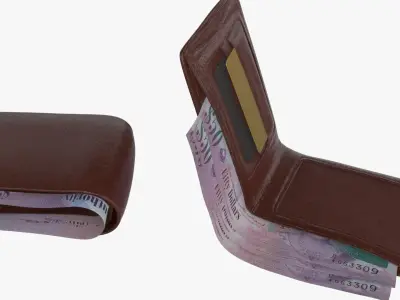Cayman Islands British 50 Dollar Wallet Money Purse 3D model