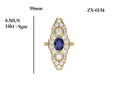 Oval Ring 3D print model 13