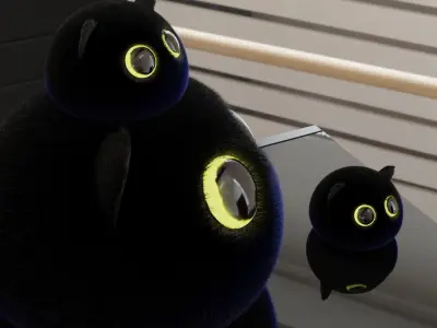 3d model of toy cats Low-poly 3D model