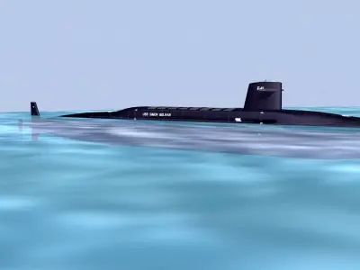 Ben Franklin Class USS Simon Bolivar SSBN-641 3D model