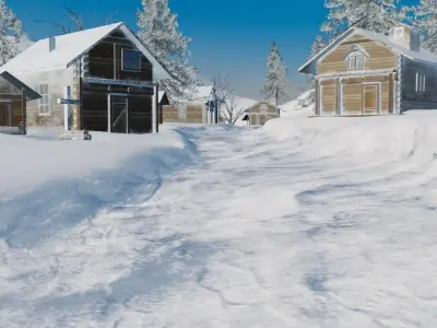 Winter Mountain Village 3D model by CG-Muse