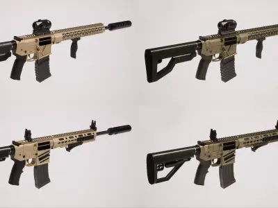 Assault Rifle Collection 3D Model Pack