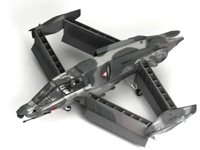 eVTOL Attack Aircraft K21-Concept Design Low-poly 3D model