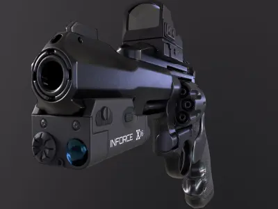 Revolver 357 Magnum Low-poly 3D model