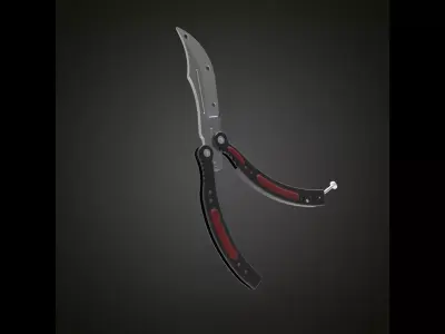 Butterfly knife 3D model purchase