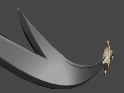 Zulfiqar Sword Low Poly Low-poly 3D model