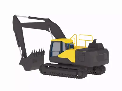 Excavator Construction EC220E Low-poly 3D model